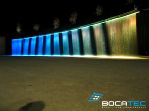 Waterscreen with LED-lighting