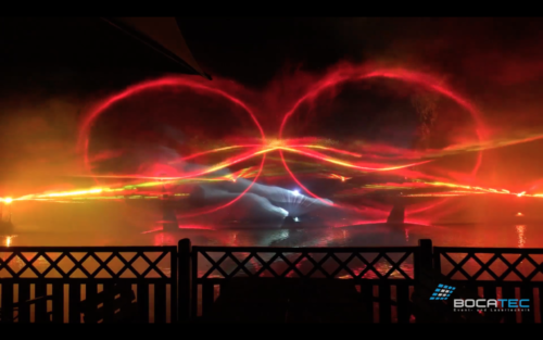 Lasershow mit Wasserschild für Hochzeiten